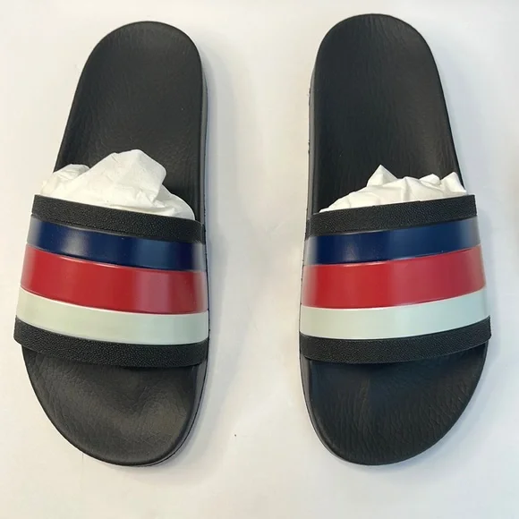 Gucci | Shoes | New Authentic Gucci Web Rubber Slide In  display picture 1